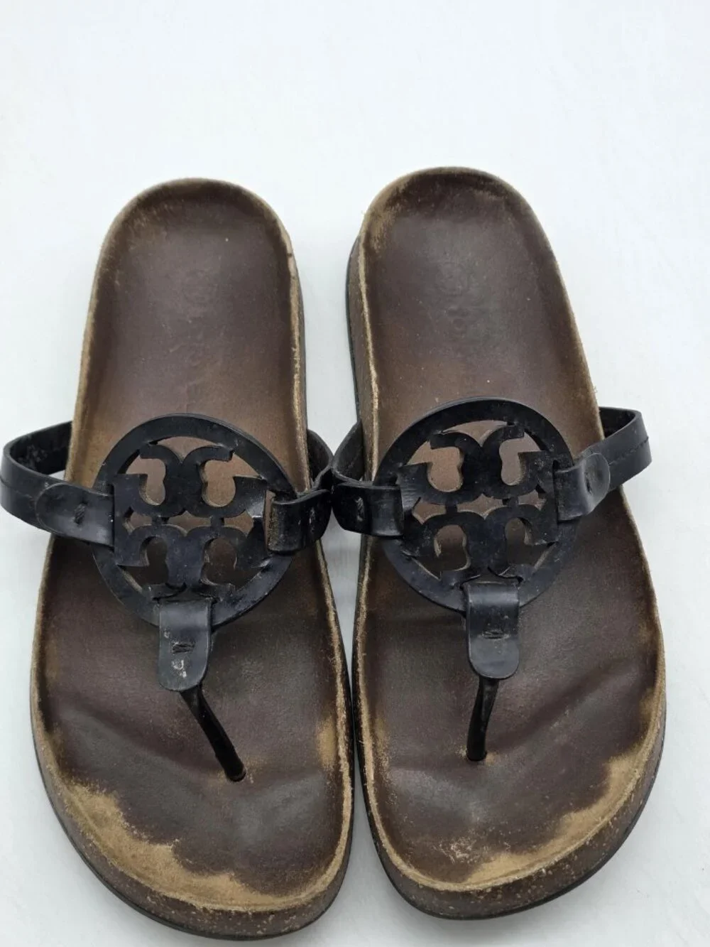 Tory Burch Sandals Womens Size 8 39 Miller Cloud Logo Thong Cork Footbed Shoes